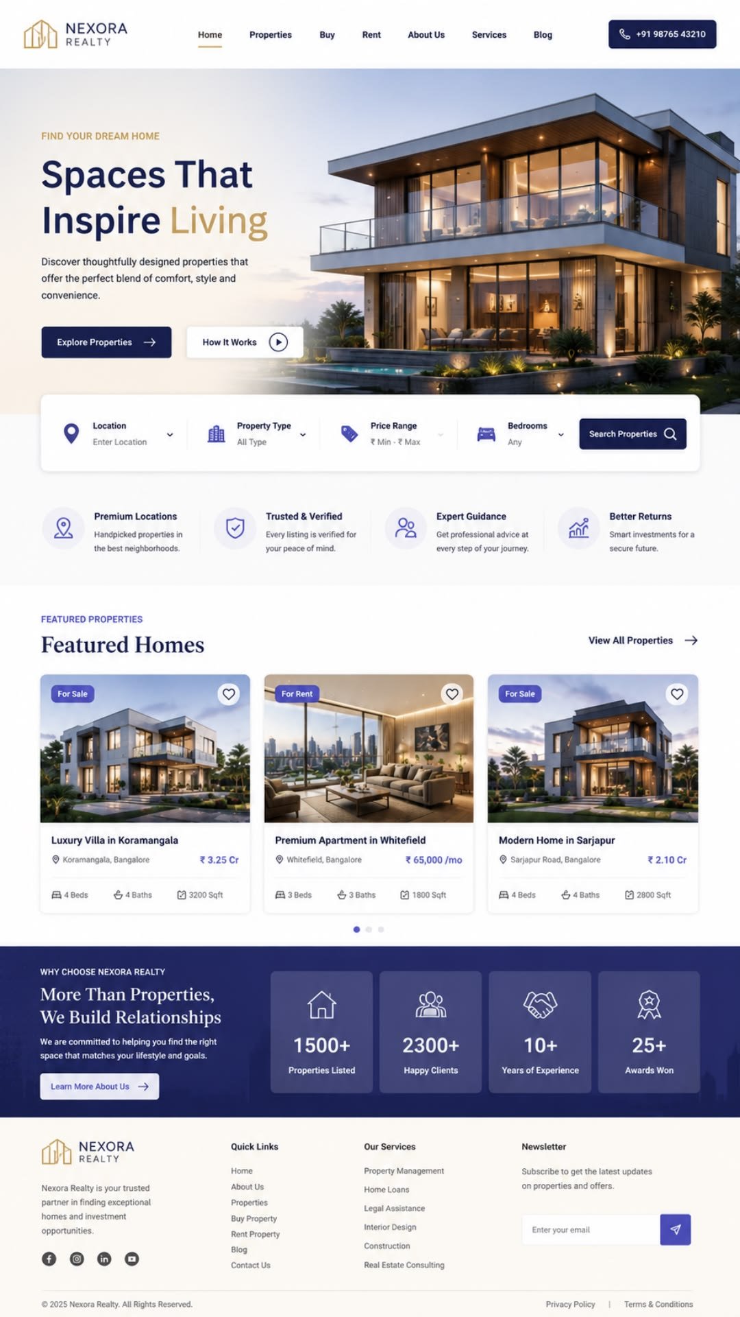 Real Estate website ui